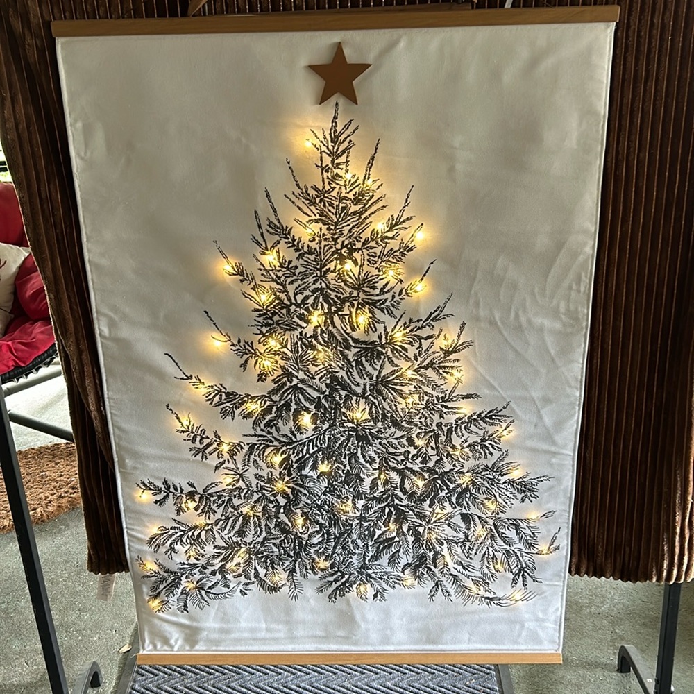 Pottery Barn Lit Tree 🌲 Canvas Hanging Banner 34” x 39” BNIB SO NEAT!